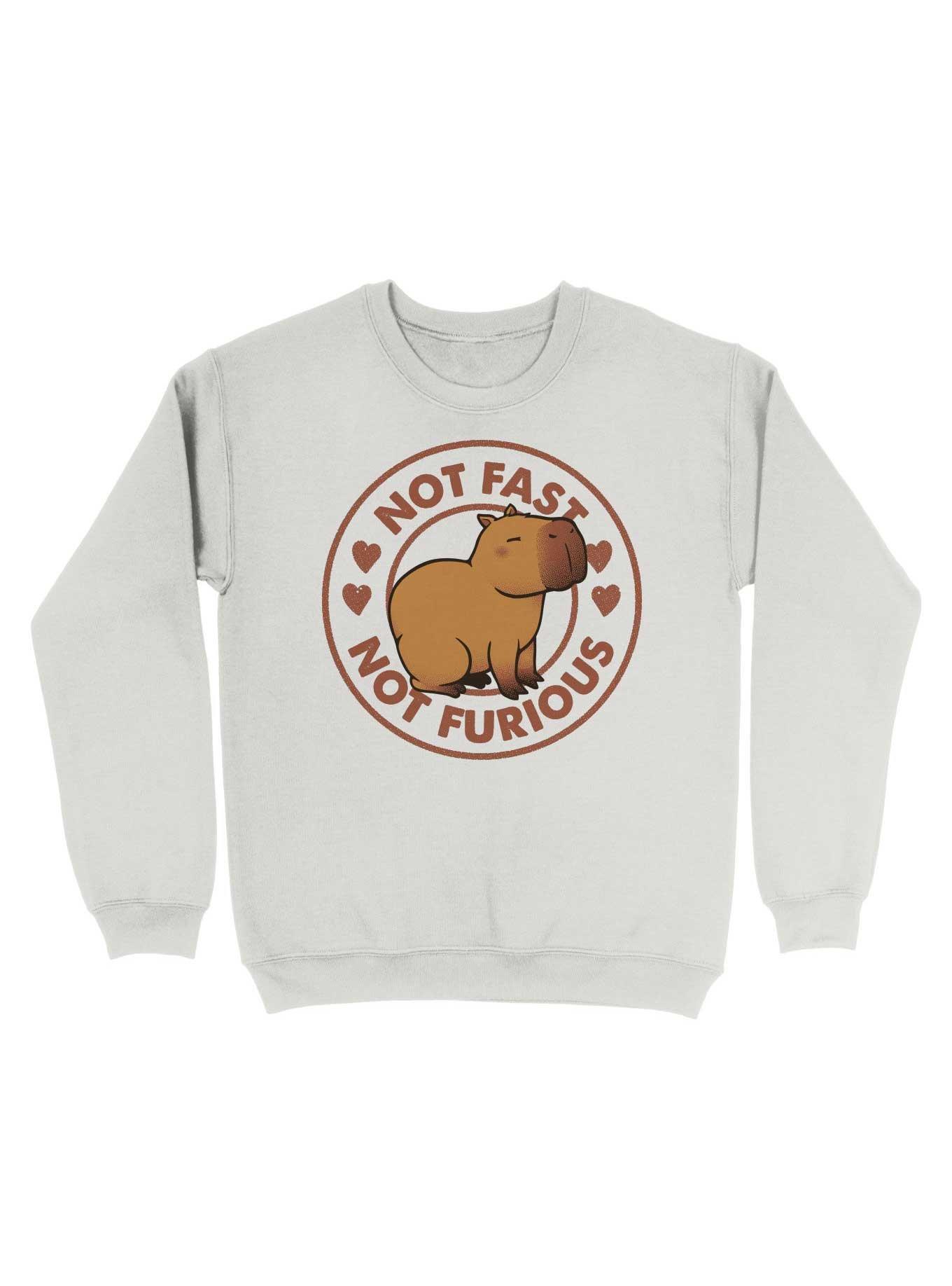 Not Fast Not Furious Capybara Sweatshirt, WHITE, hi-res