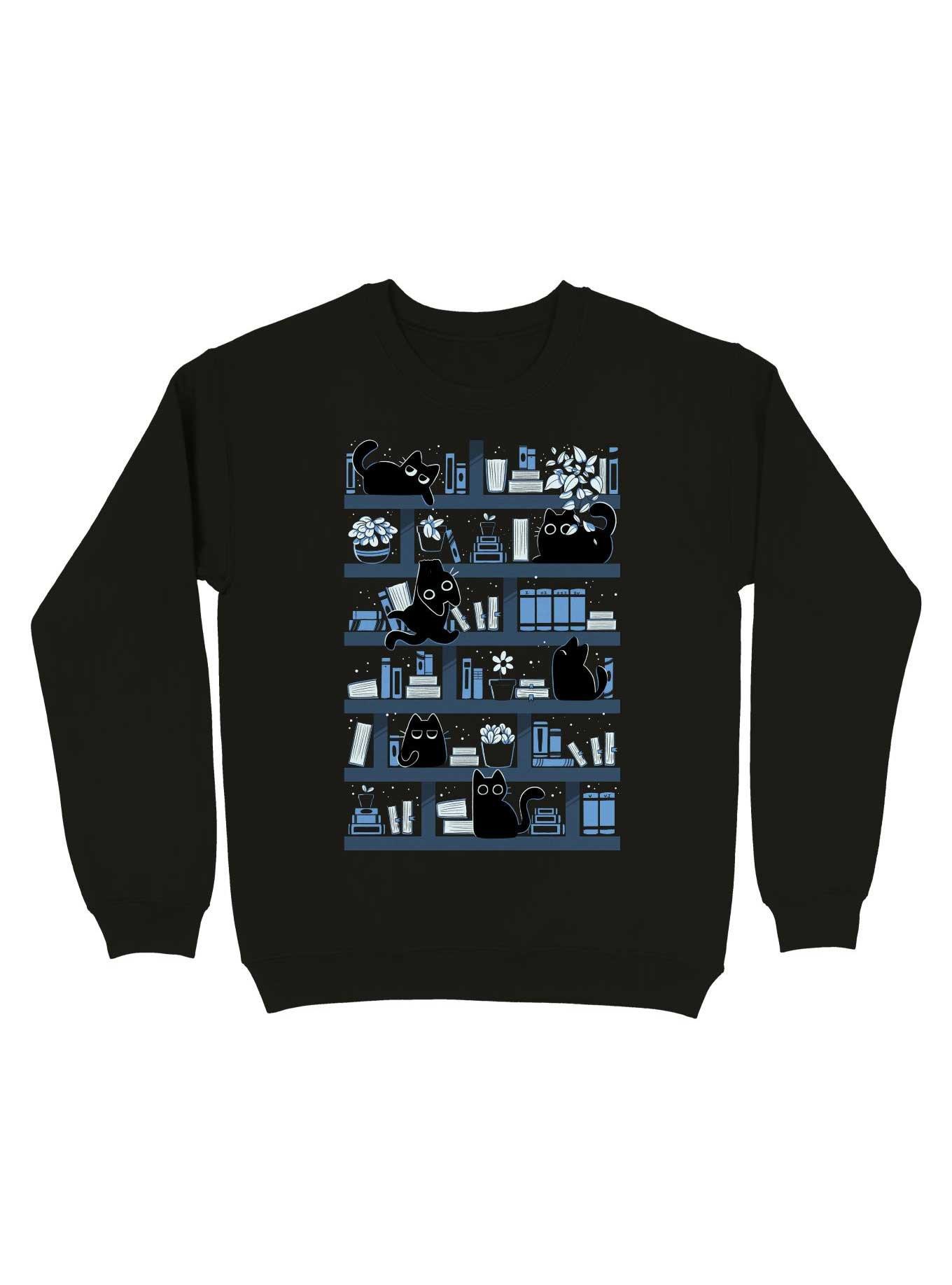 Purrfect Library Sweatshirt, BLACK, hi-res