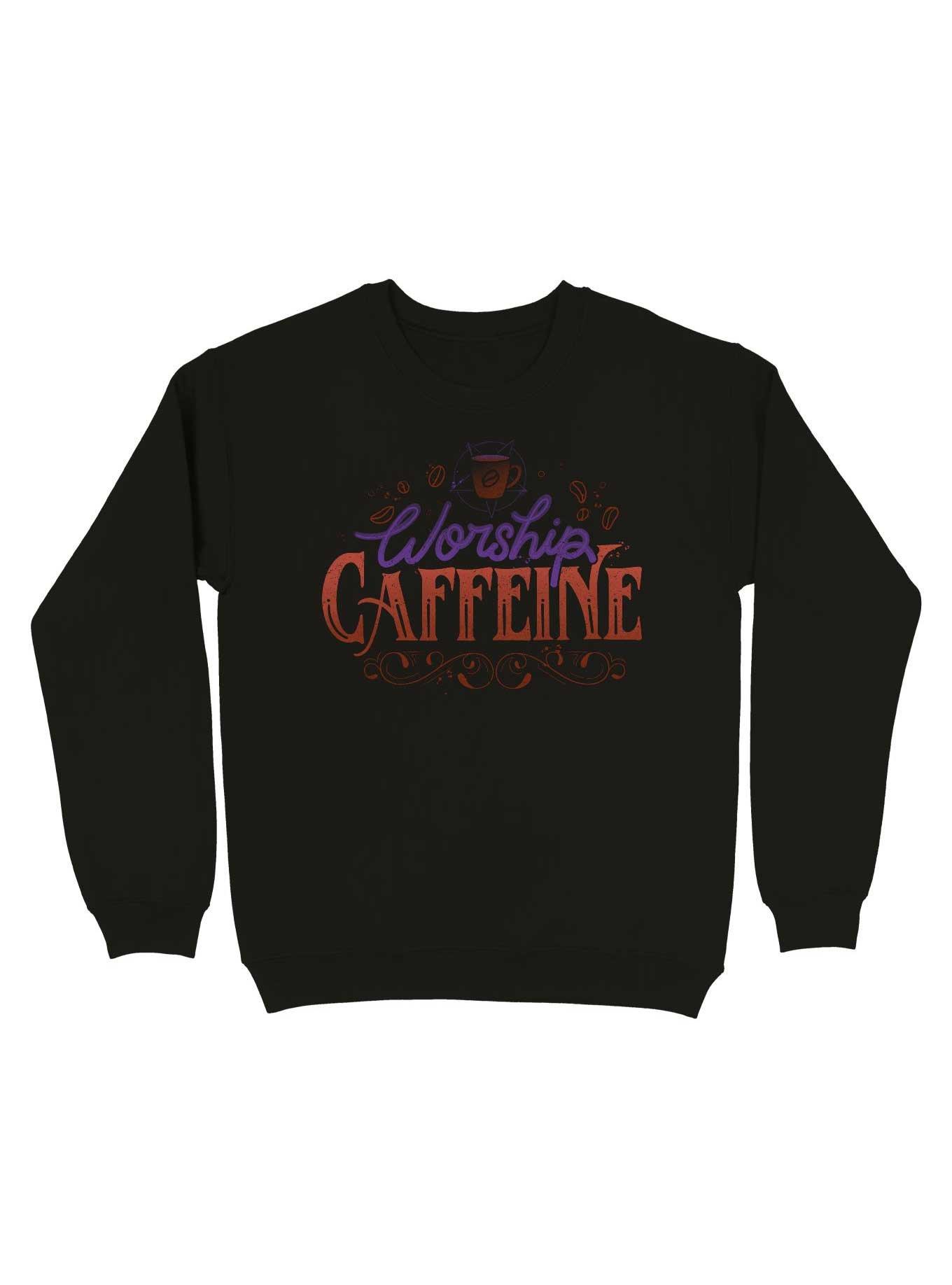 Worship Caffeine Sweatshirt, BLACK, hi-res