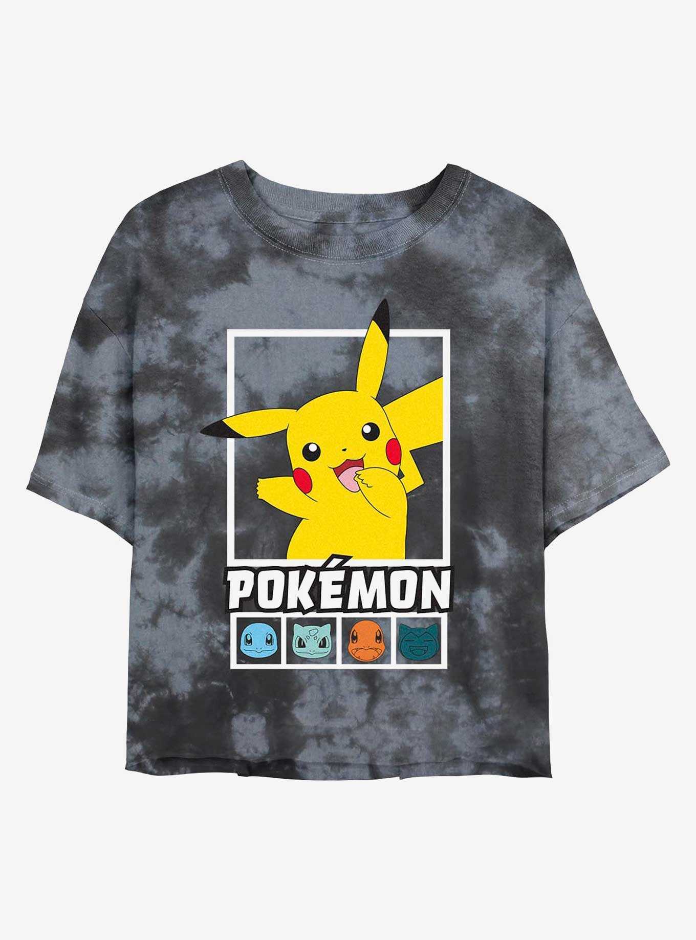 Pokemon Squares Team Womens Tie-Dye Crop T-Shirt, , hi-res