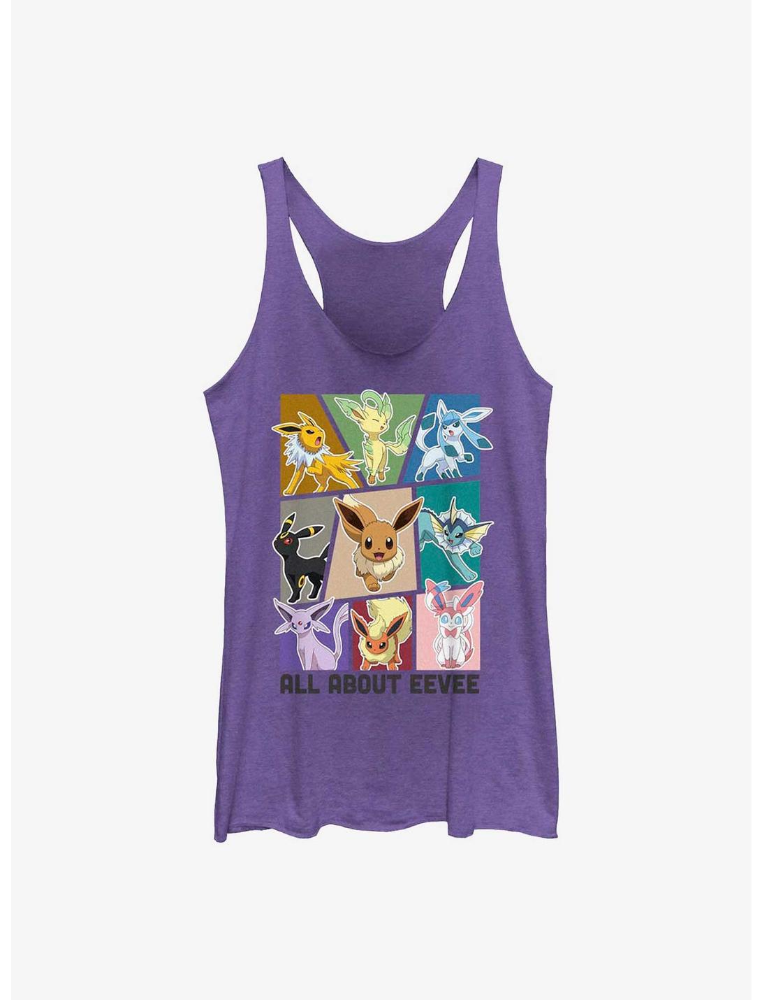 Pokemon All About Eevee Womens Tank Top, PUR HTR, hi-res