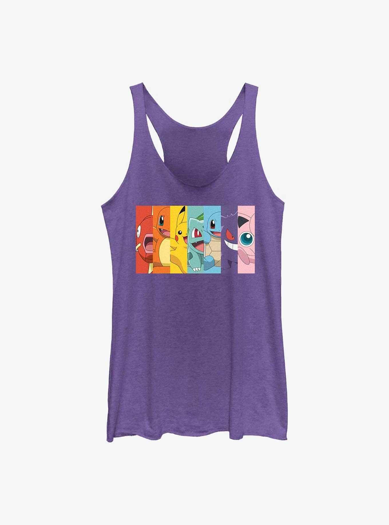 Pokemon Generation 1 Rainbow Womens Tank Top, PUR HTR, hi-res