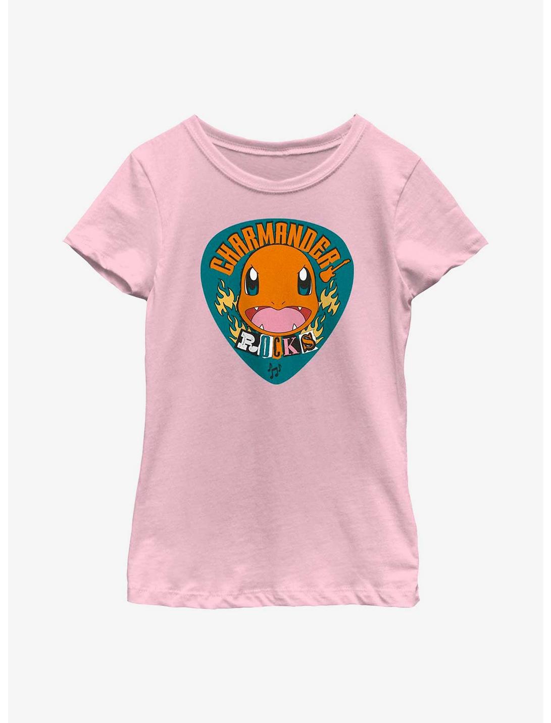 Pokemon Charmander Rocks Youth Girls T-Shirt, PINK, hi-res