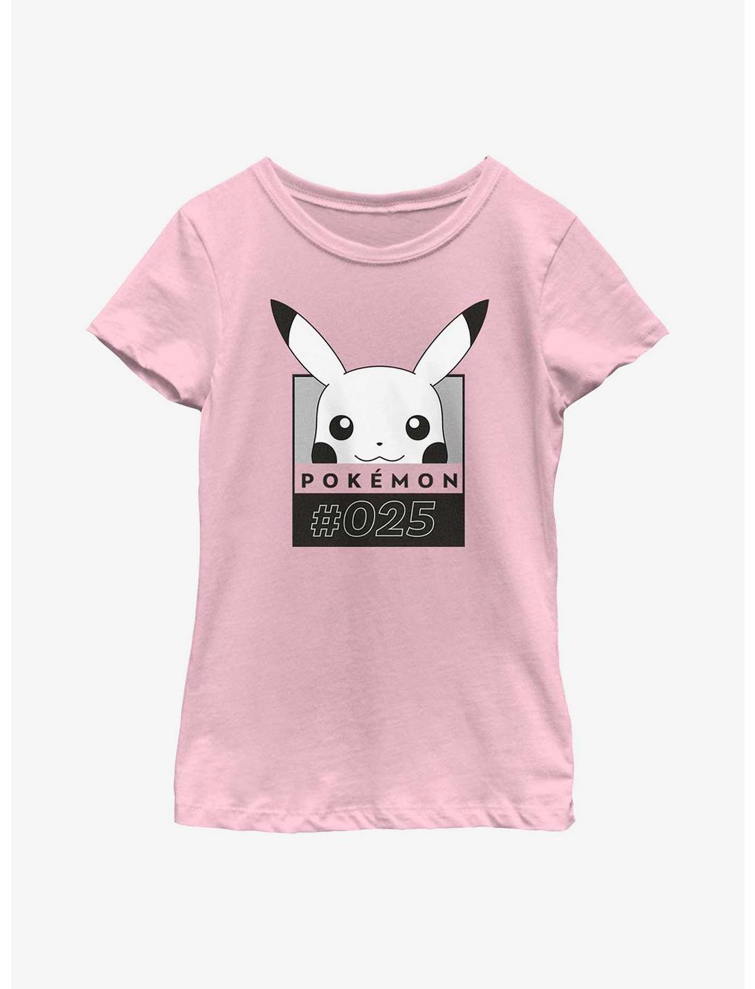 Pokemon Pikachu Face Number Youth Girls T-Shirt, PINK, hi-res