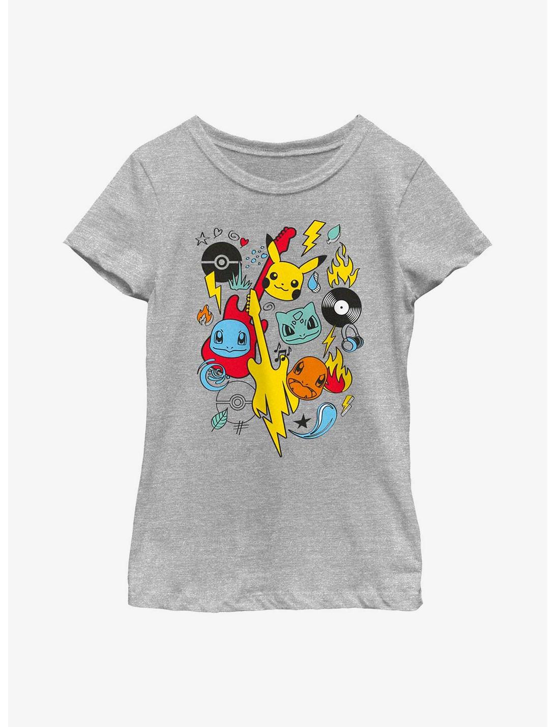 Pokemon Rockstars Collage Youth Girls T-Shirt, ATH HTR, hi-res