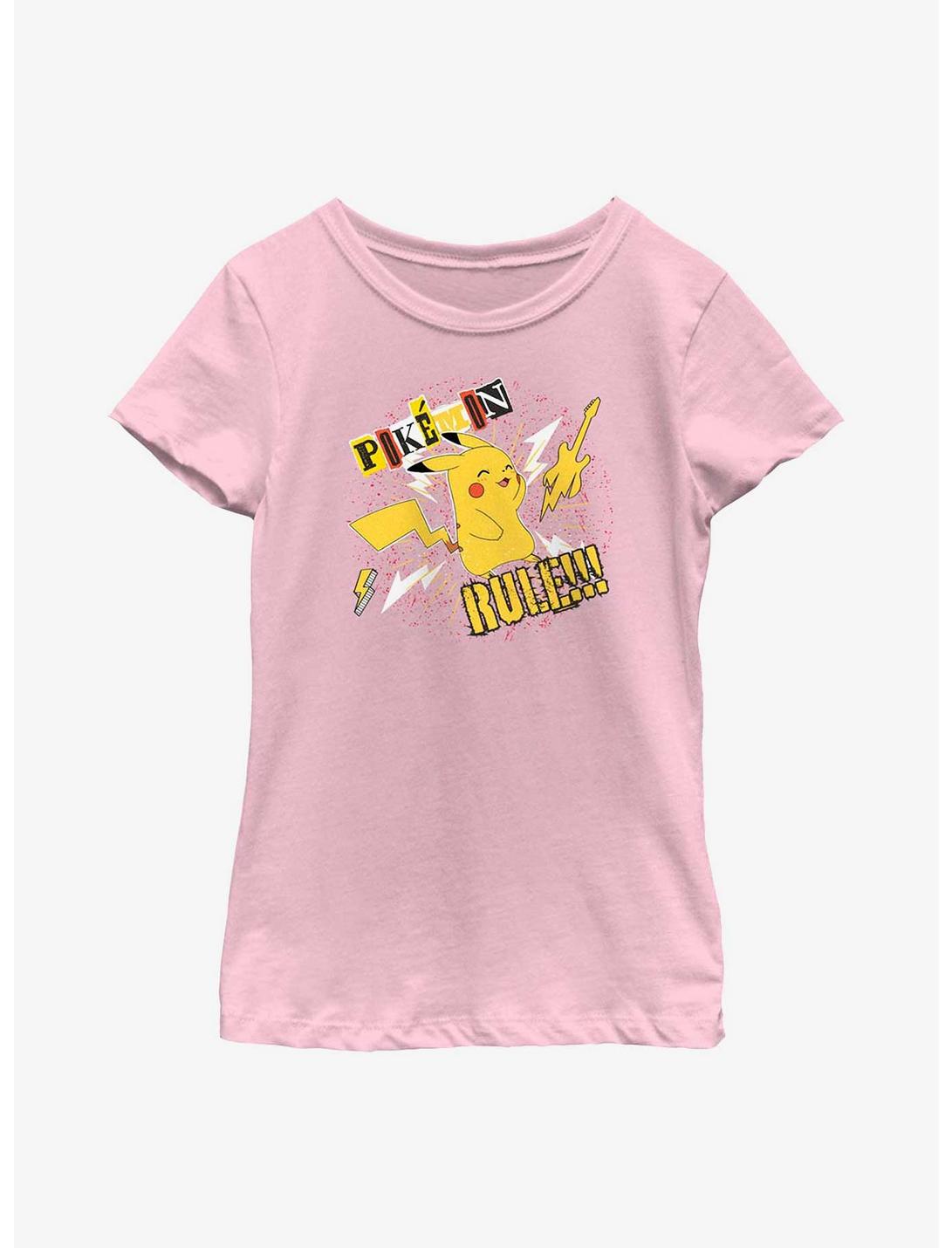 Pokemon Pokemon Rule Pikachu Youth Girls T-Shirt, PINK, hi-res