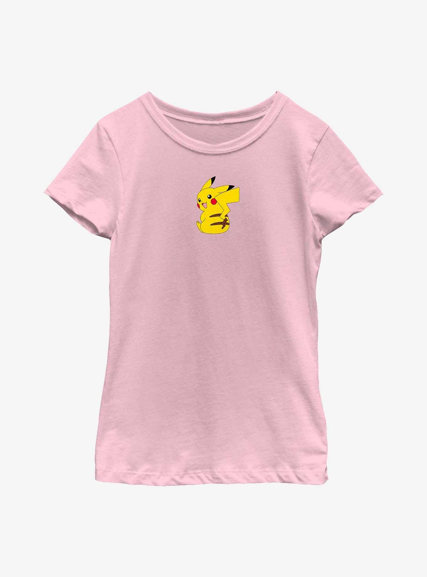 Pokemon Small Pikachu Stripes Youth Girls T-Shirt, PINK, hi-res