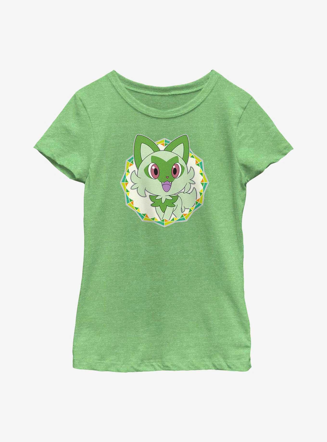 Pokemon Sprigatito Starter Youth Girls T-Shirt, GRN APPLE, hi-res