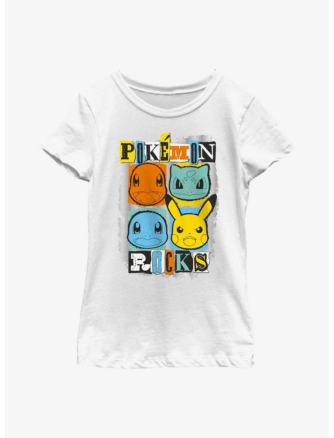 Pokemon Starters Rocks Youth Girls T-Shirt, WHITE, hi-res