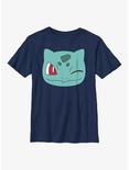 Pokemon Bulbasaur Wink Face Youth T-Shirt, NAVY, hi-res