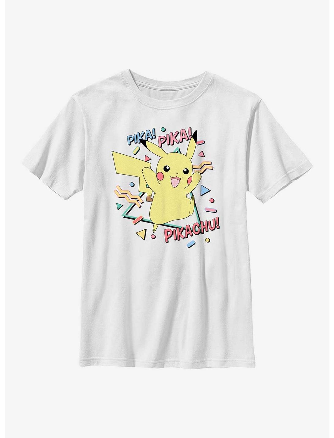 Pokemon Retro Party Pikachu Youth T-Shirt, WHITE, hi-res