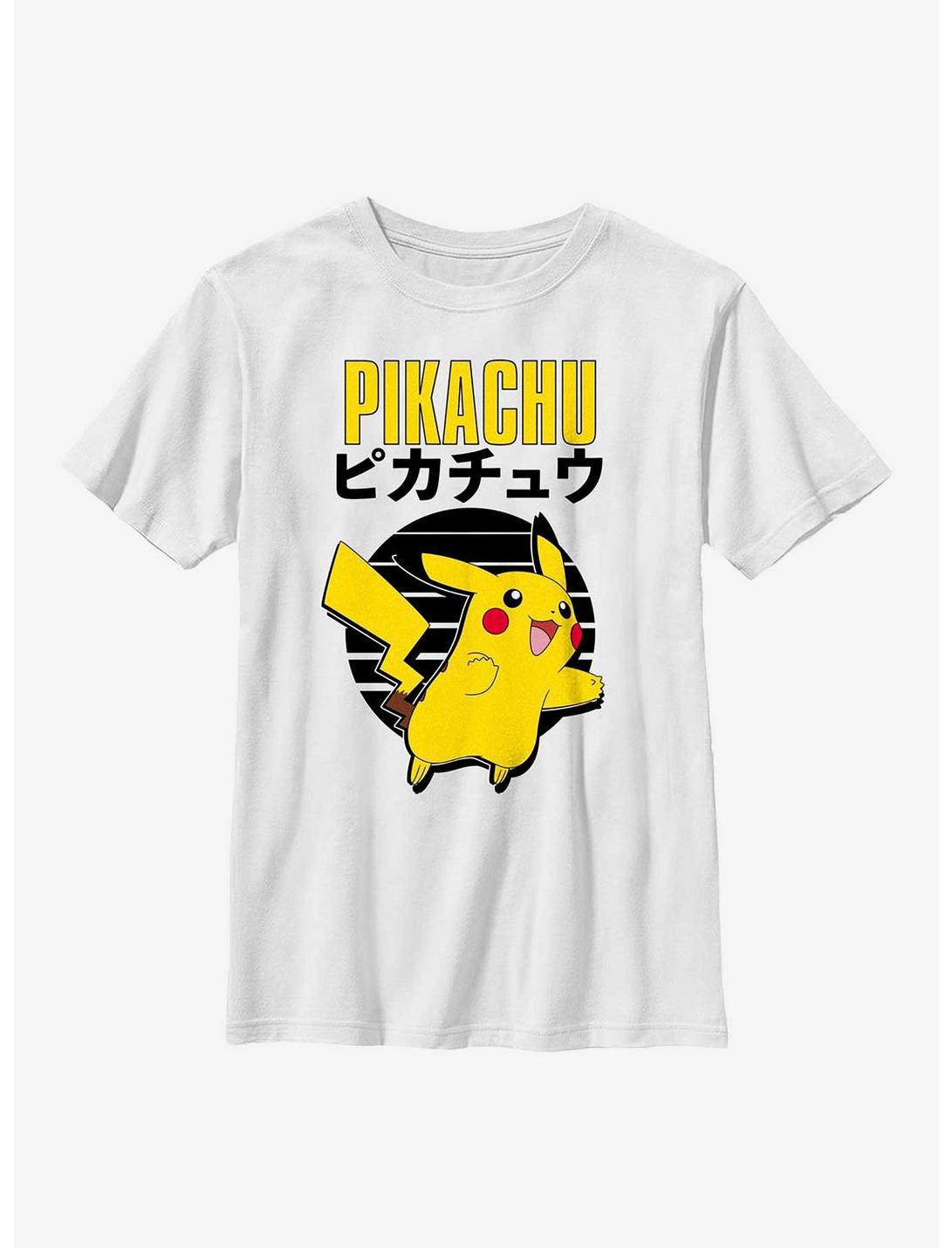 Pokemon Pikachu Emblem Youth T-Shirt, WHITE, hi-res