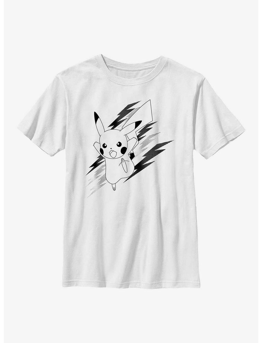 Pokemon Pikachu Lightning Youth T-Shirt, WHITE, hi-res