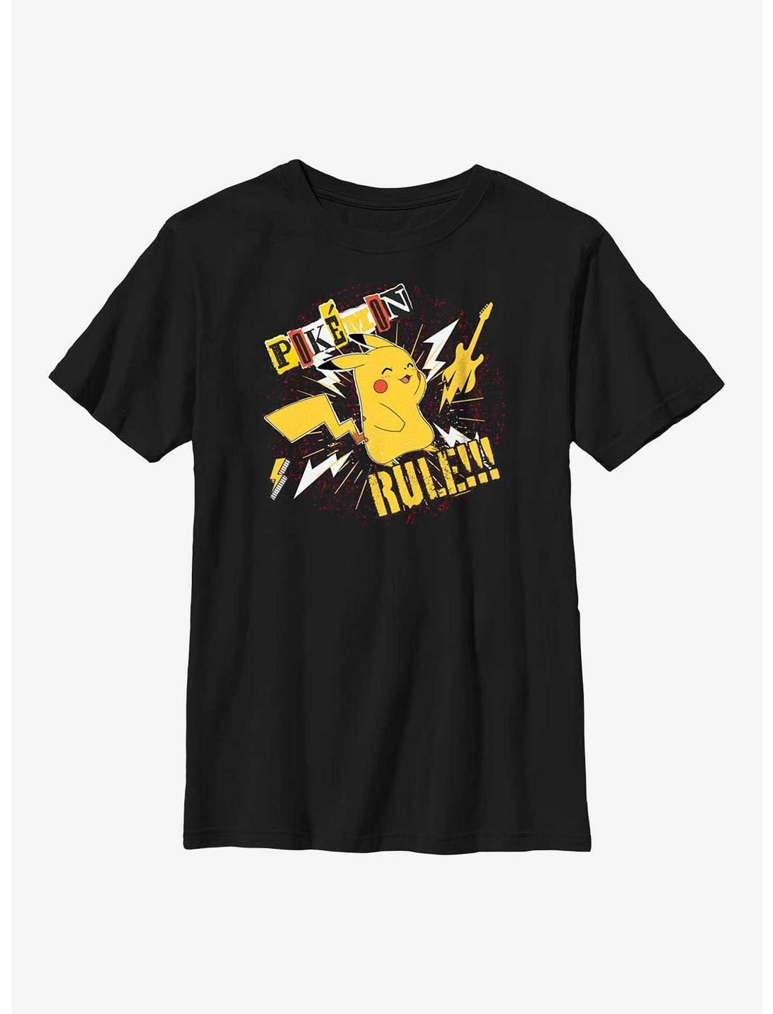 Pokemon Pokemon Rule Pikachu Youth T-Shirt, BLACK, hi-res