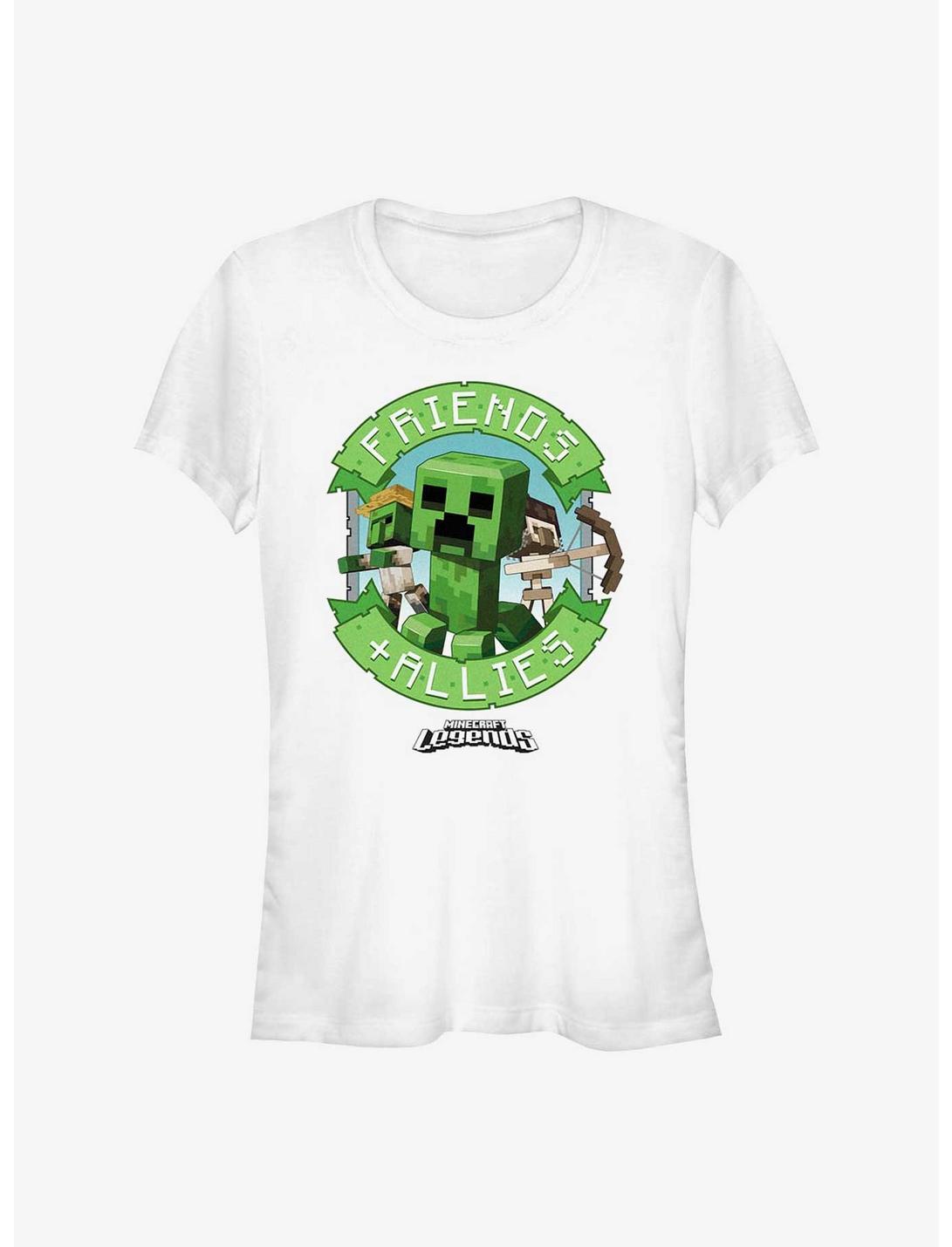 Minecraft Legends Friends & Allies Badge Girls T-Shirt, WHITE, hi-res