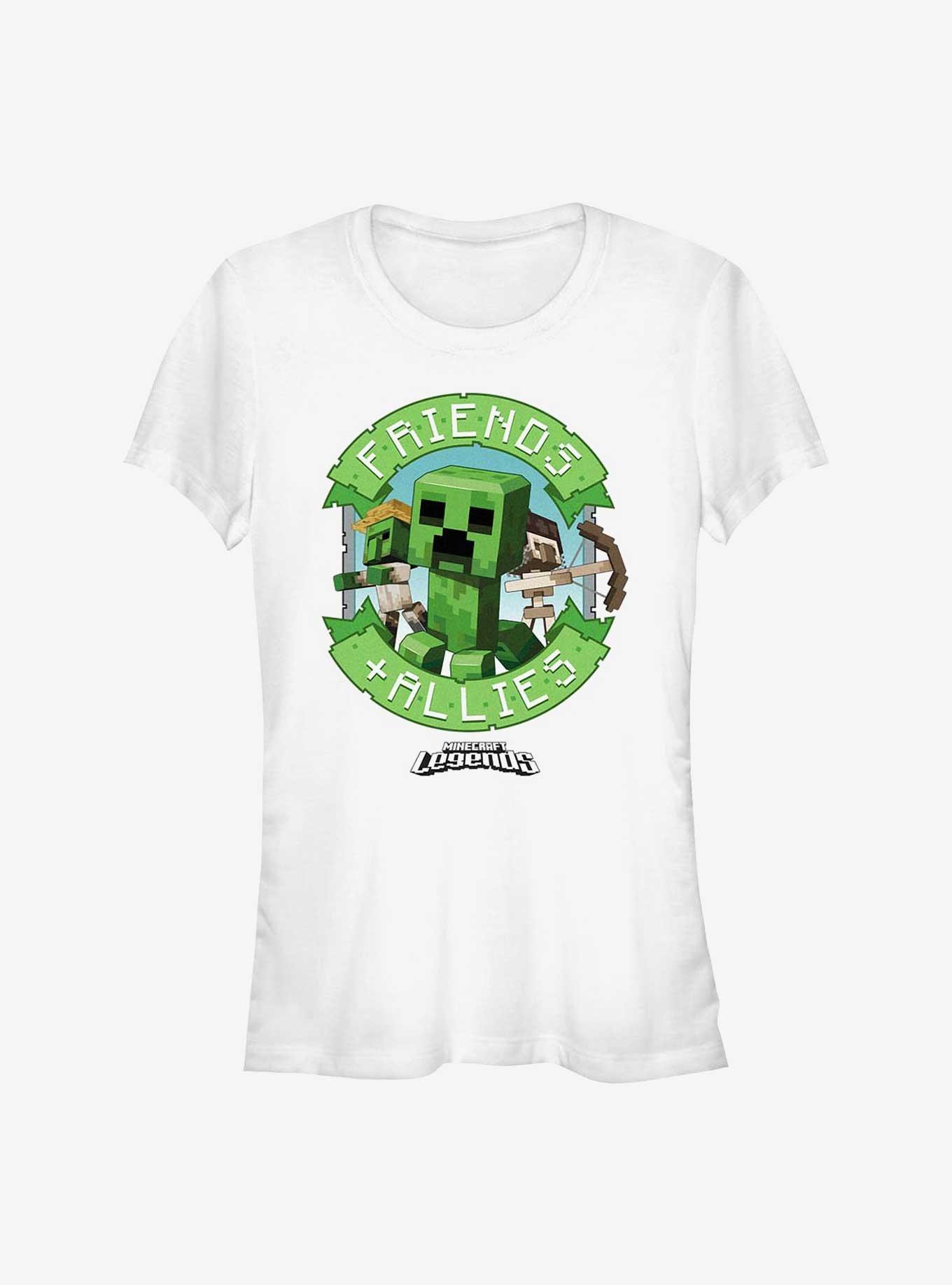 Minecraft Legends Friends & Allies Badge Girls T-Shirt, WHITE, hi-res