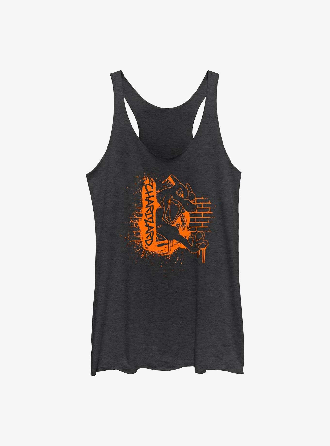 Pokemon Charizard Graffiti Womens Tank Top, BLK HTR, hi-res