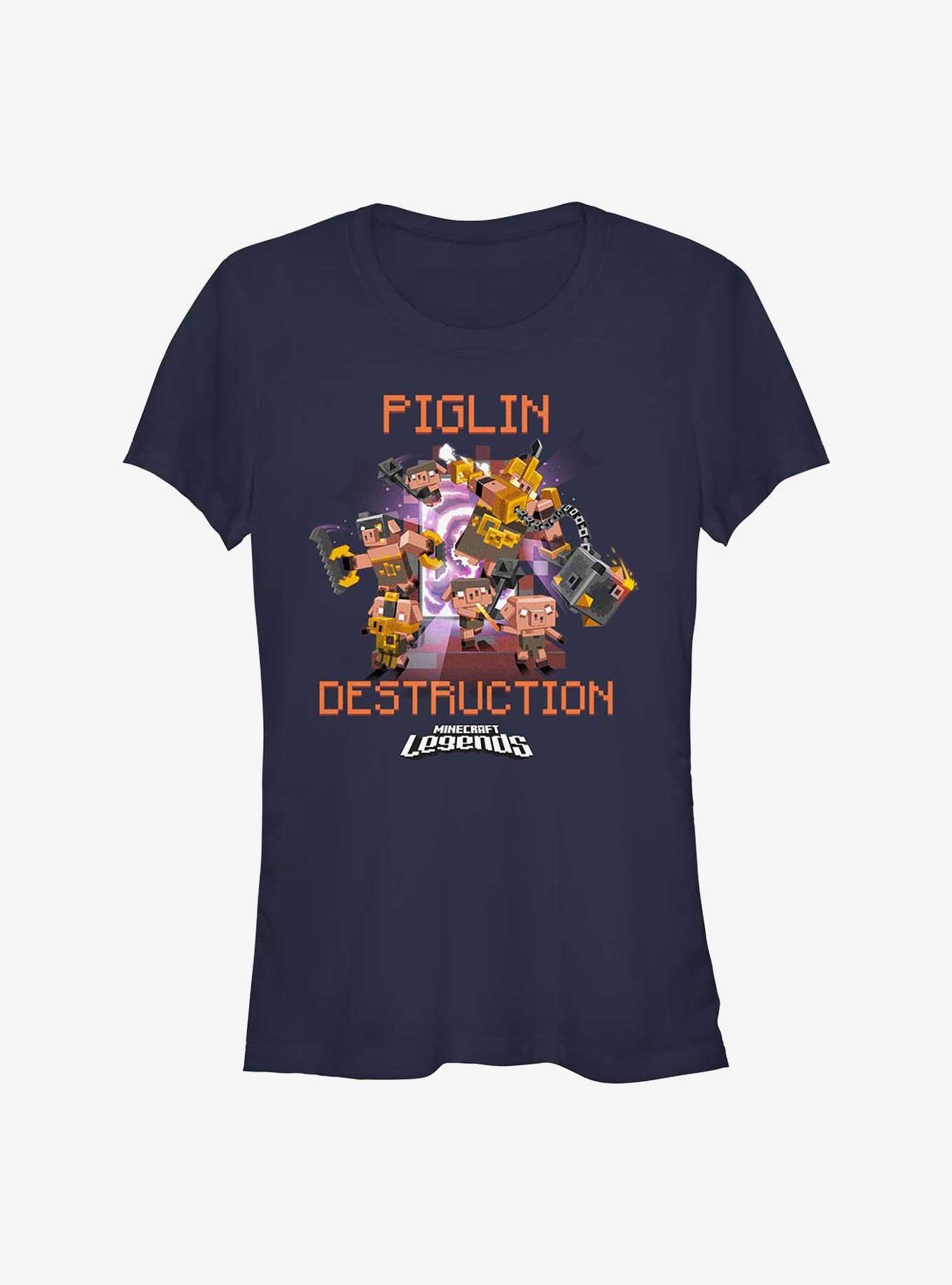 Minecraft Legends Piglin Destruction Girls T-Shirt, NAVY, hi-res