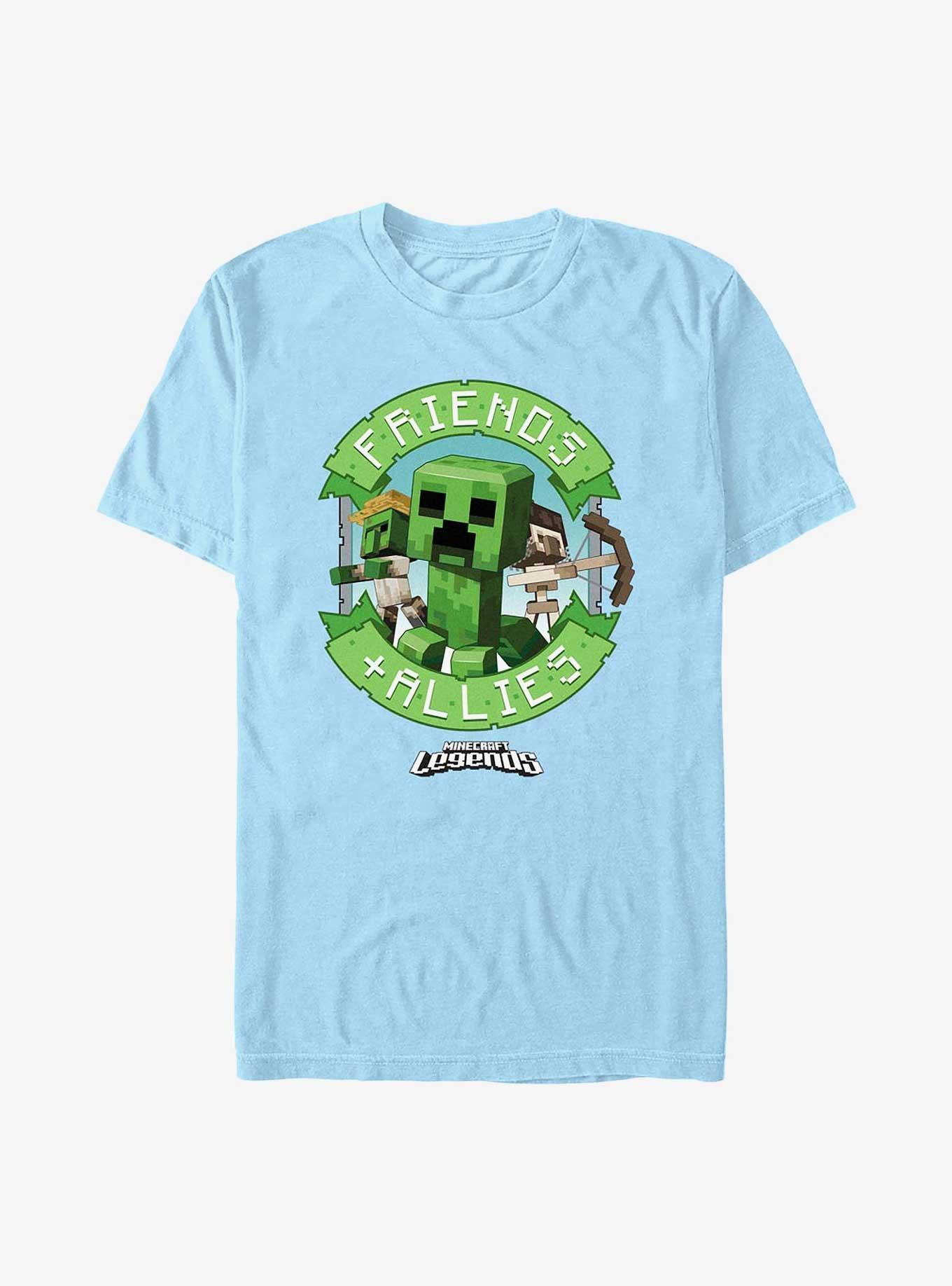 Minecraft Legends Friends & Allies Badge T-Shirt, LT BLUE, hi-res