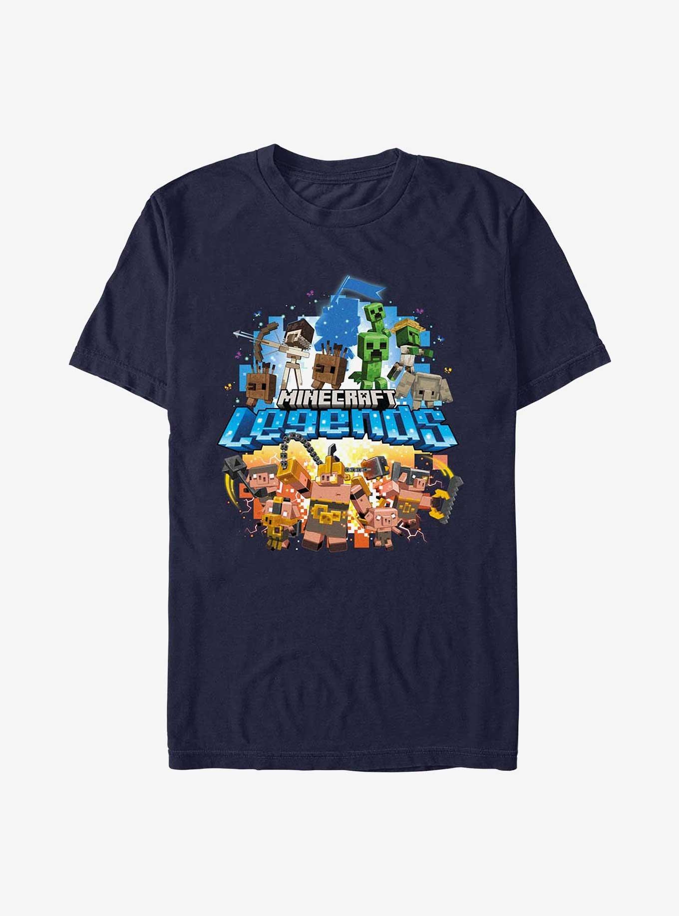 Minecraft Legends Overworld vs. Nether T-Shirt, NAVY, hi-res