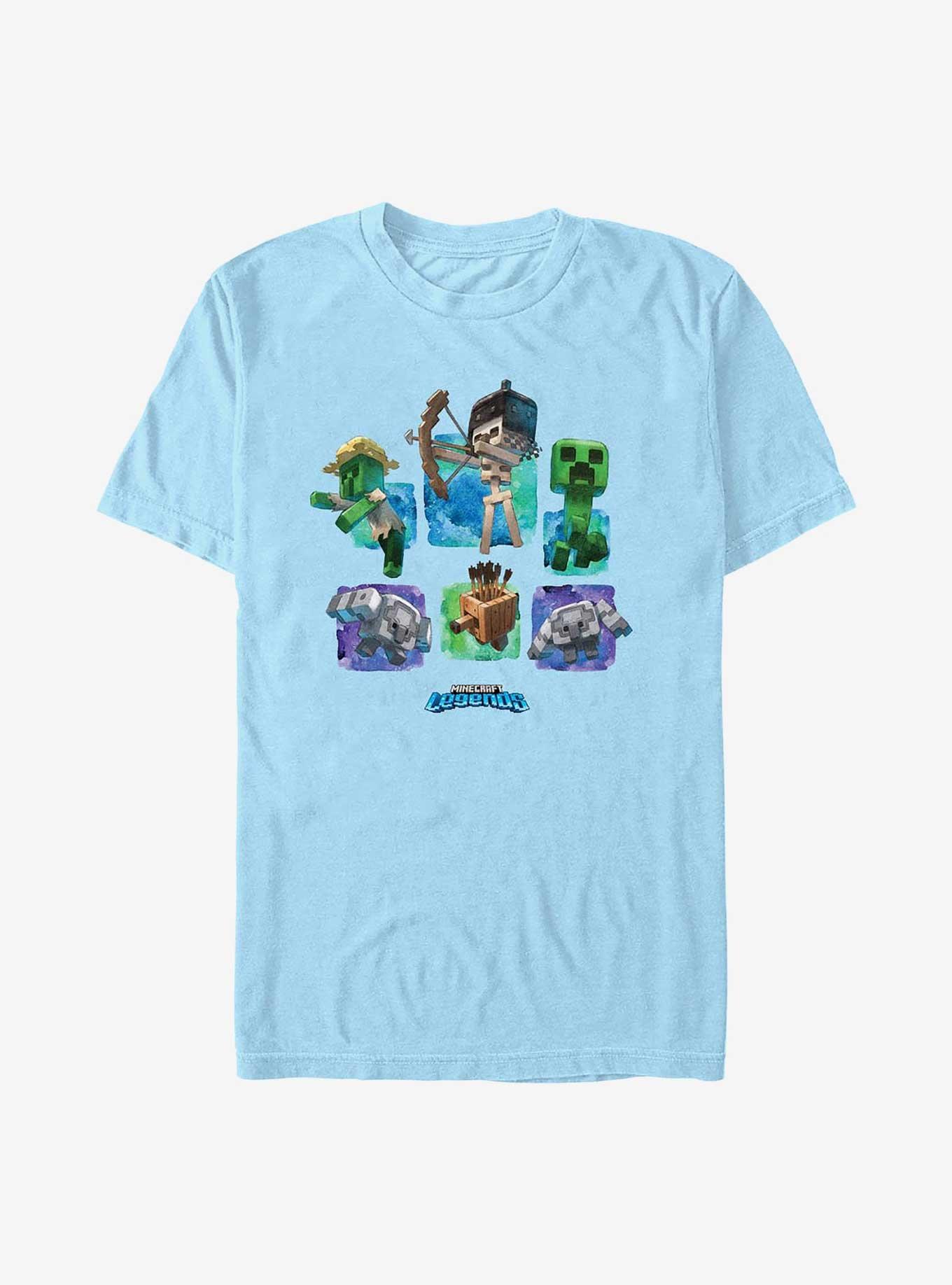 Minecraft Legends Watercolor Mobs T-Shirt, LT BLUE, hi-res