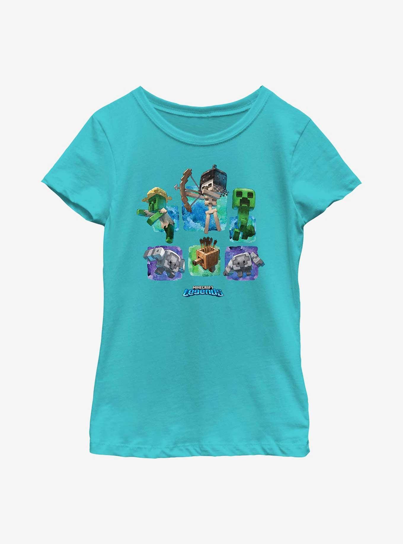 Minecraft Legends Watercolor Mobs Youth Girls T-Shirt, , hi-res