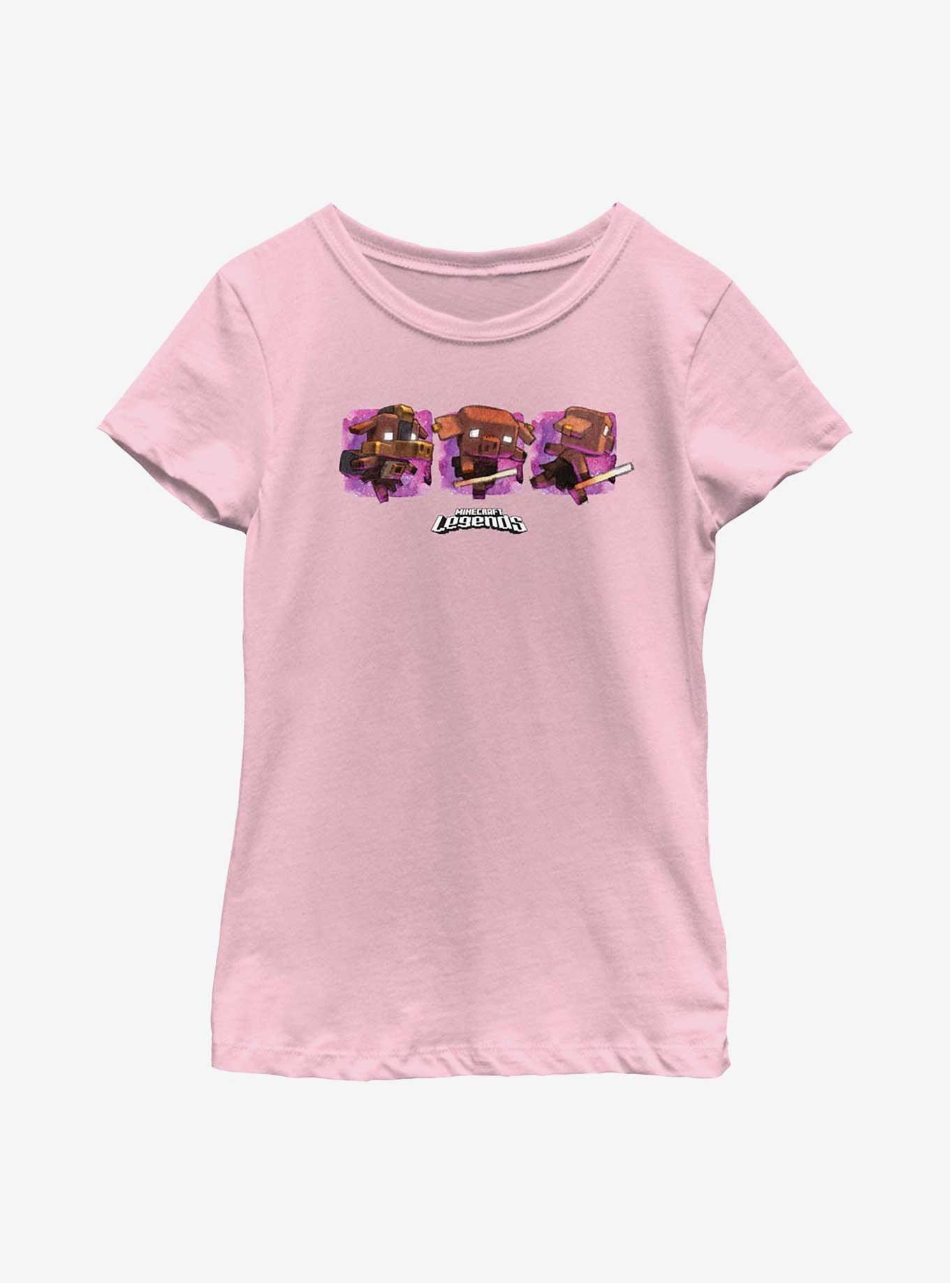 Minecraft Legends Watercolor Piglins Youth Girls T-Shirt, , hi-res