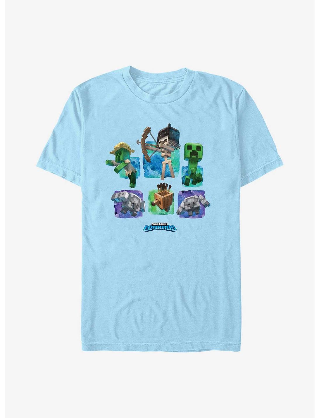 Minecraft Legends Watercolor Mobs T-Shirt, LT BLUE, hi-res