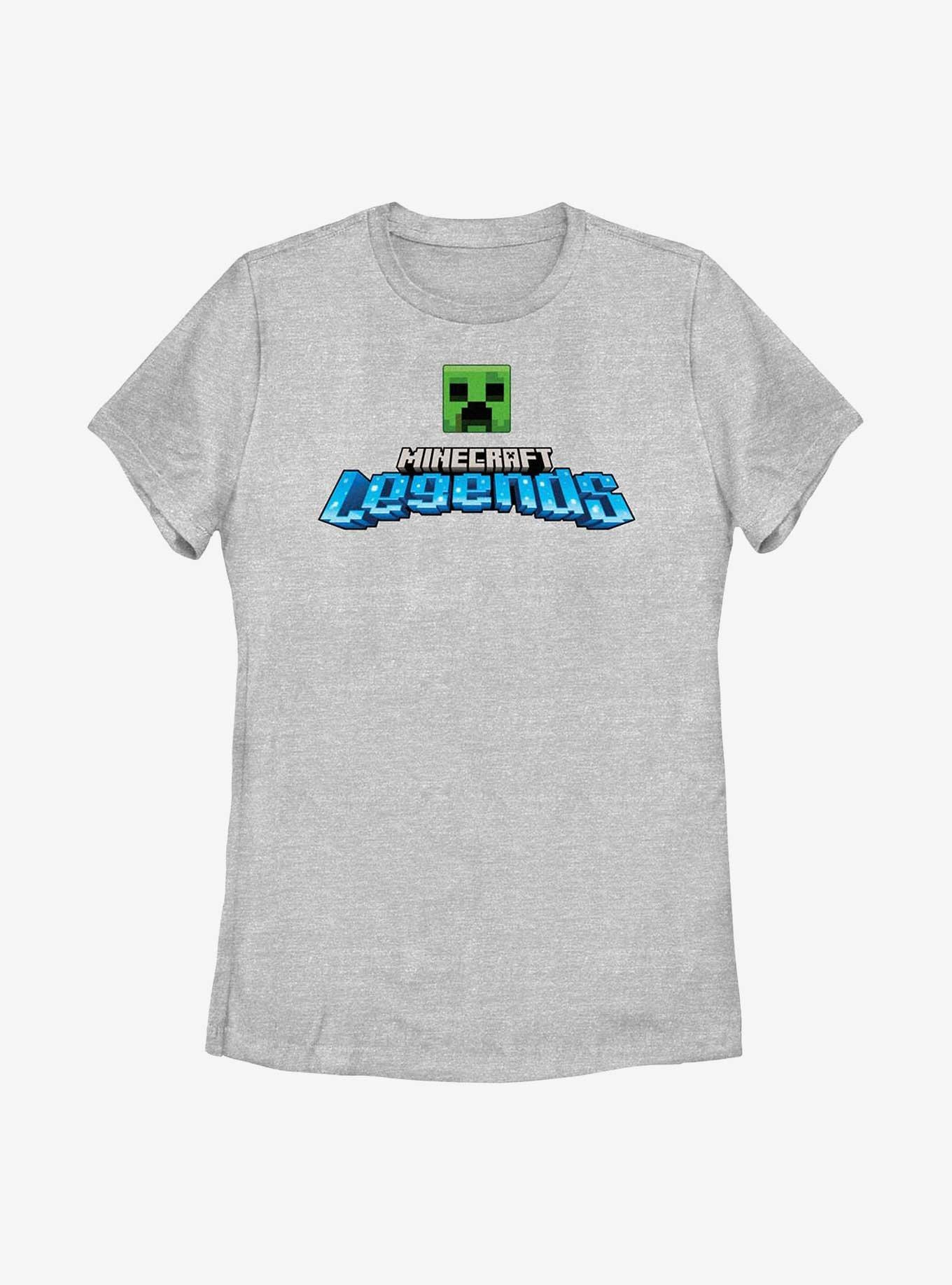Minecraft Legends Logo Creeper Head Womens T-Shirt, ATH HTR, hi-res