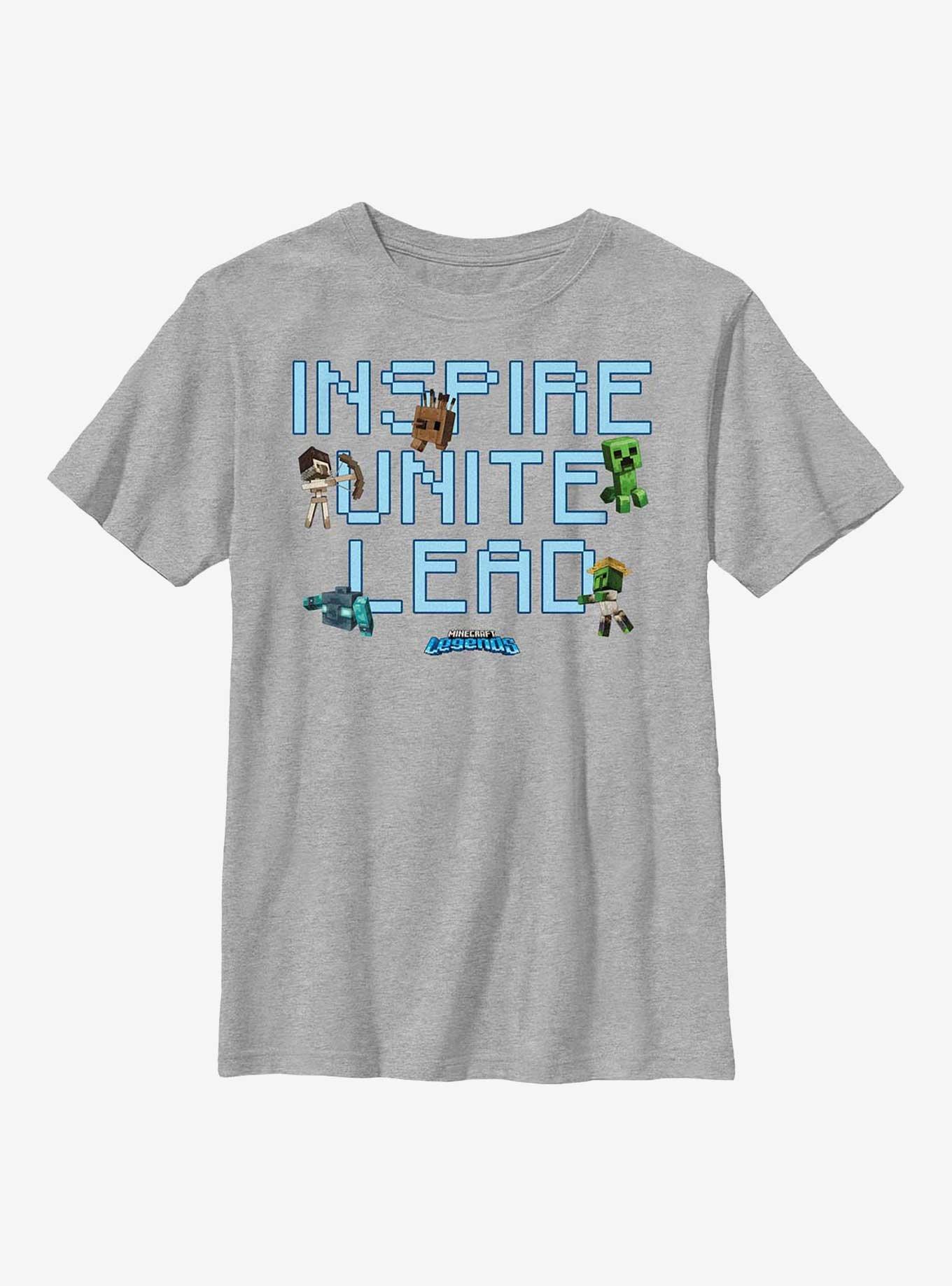 Minecraft Legends Inspire Unite Lead Youth T-Shirt, ATH HTR, hi-res