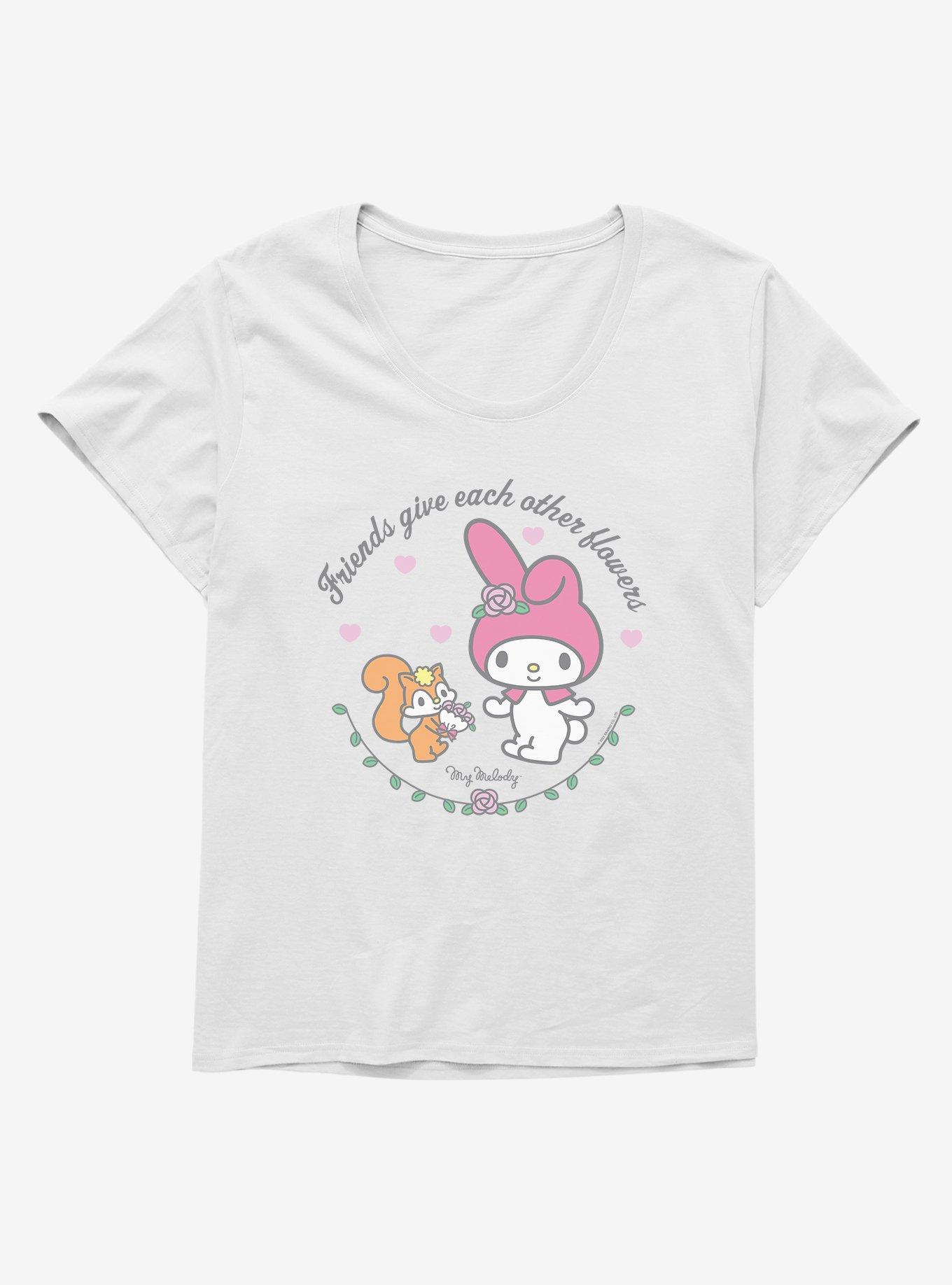 My Melody Friends Give Each Other Flowers Girls T-Shirt Plus