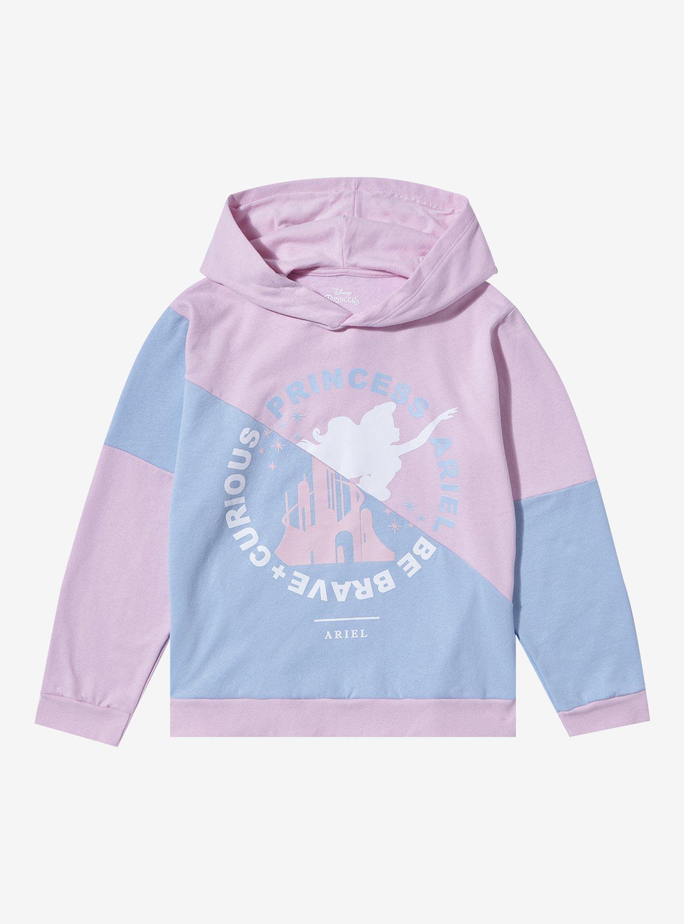 Disney The Little Mermaid Color Block Split Portrait Youth Hoodie - BoxLunch Exclusive, MULTI, hi-res