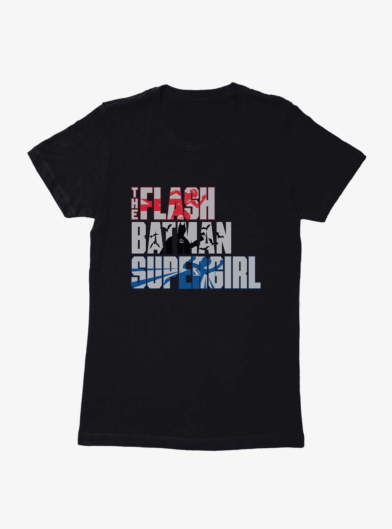 The Flash Batman Supergirl Womens T-Shirt, , hi-res