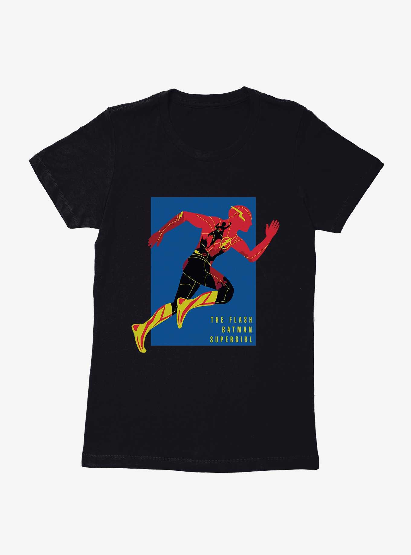 The Flash Batman Supergirl Team Up Womens T-Shirt, , hi-res