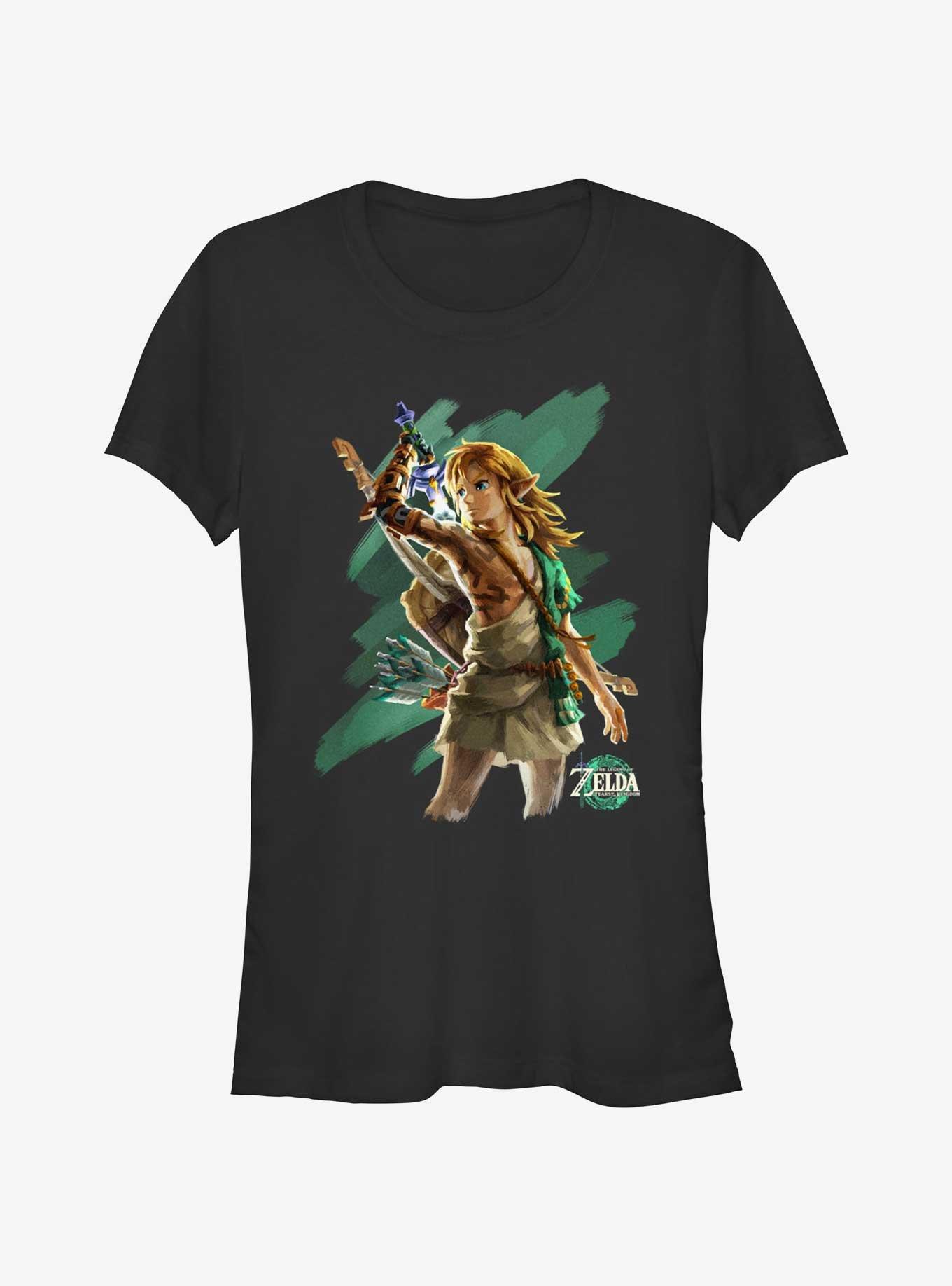 The Legend of Zelda: Tears of the Kingdom Hero Link Girls T-Shirt, BLACK, hi-res