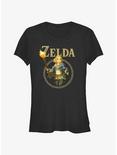 The Legend of Zelda: Tears of the Kingdom Zelda Badge Girls T-Shirt, BLACK, hi-res