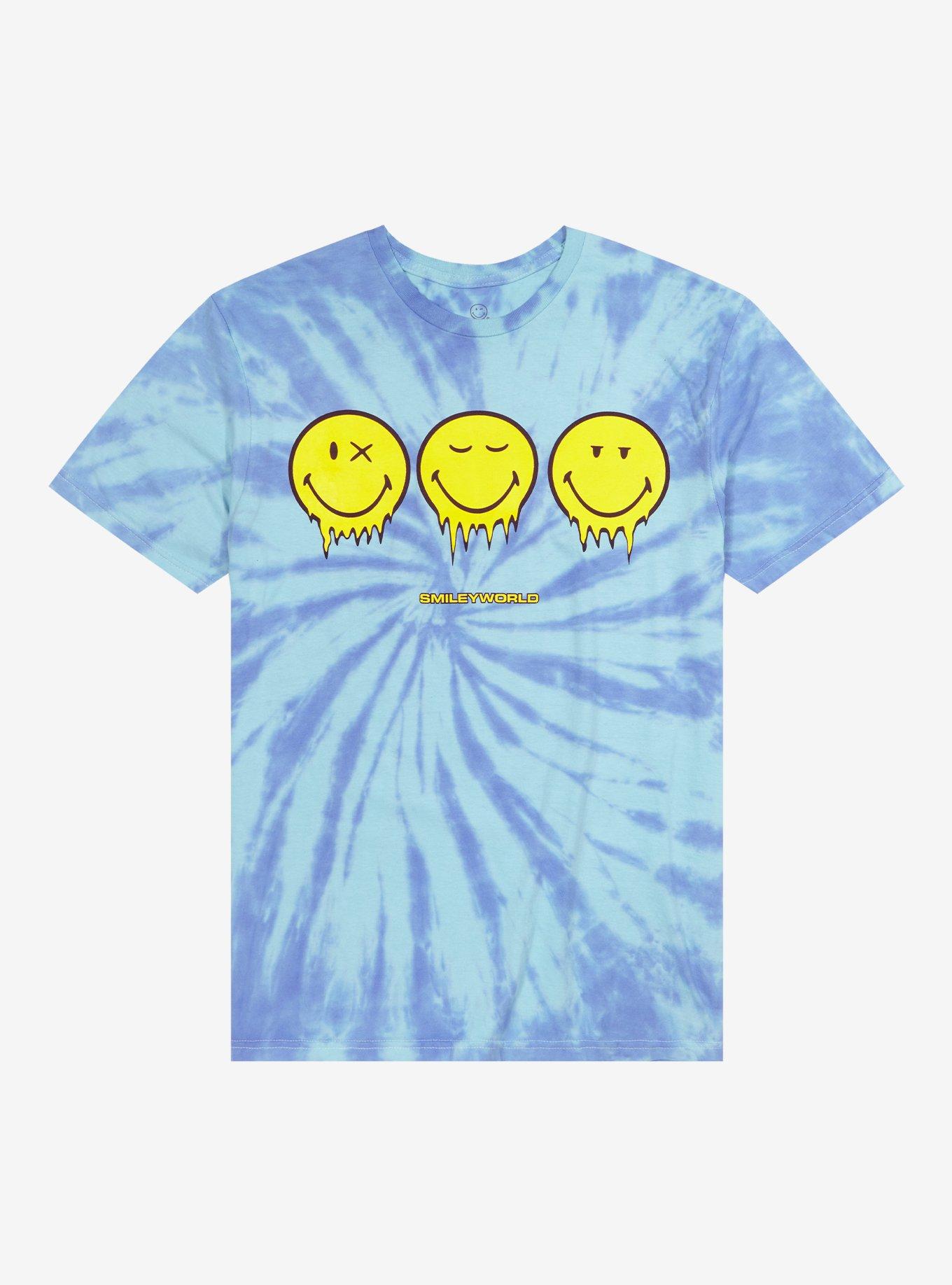 SMILEY® Dripping Faces Tie-Dye Boyfriend Fit Girls T-Shirt, MULTI, hi-res