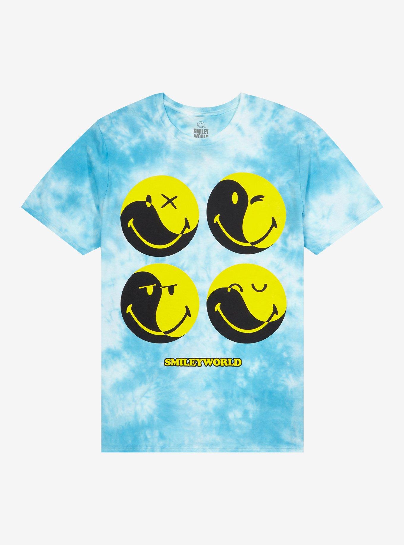 SMILEY® Smileyworld Faces Tie-Dye Boyfriend Fit Girls T-Shirt, MULTI, hi-res