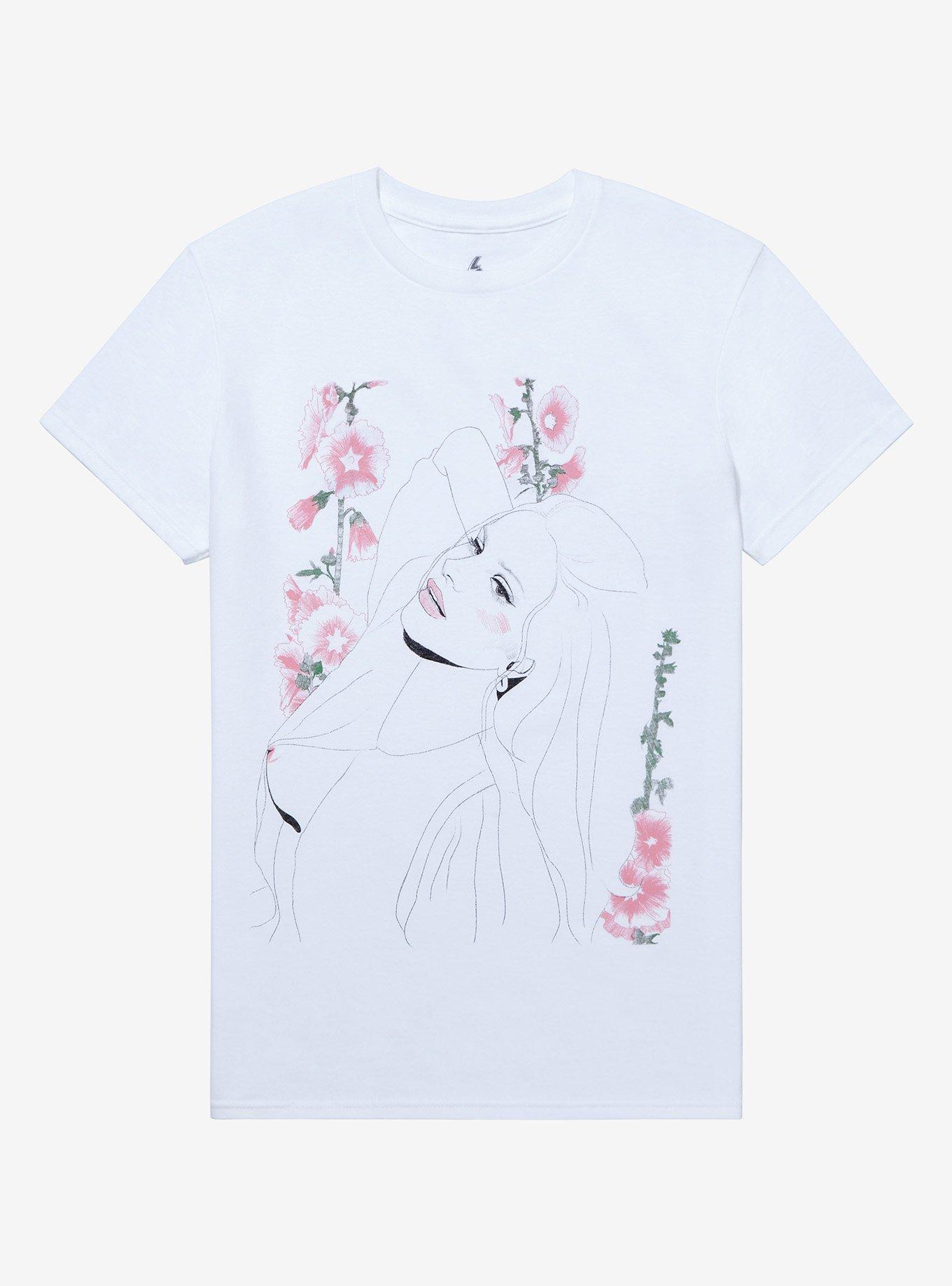 Lana Del Rey Line Art Boyfriend Fit Girls T-Shirt, BRIGHT WHITE, hi-res
