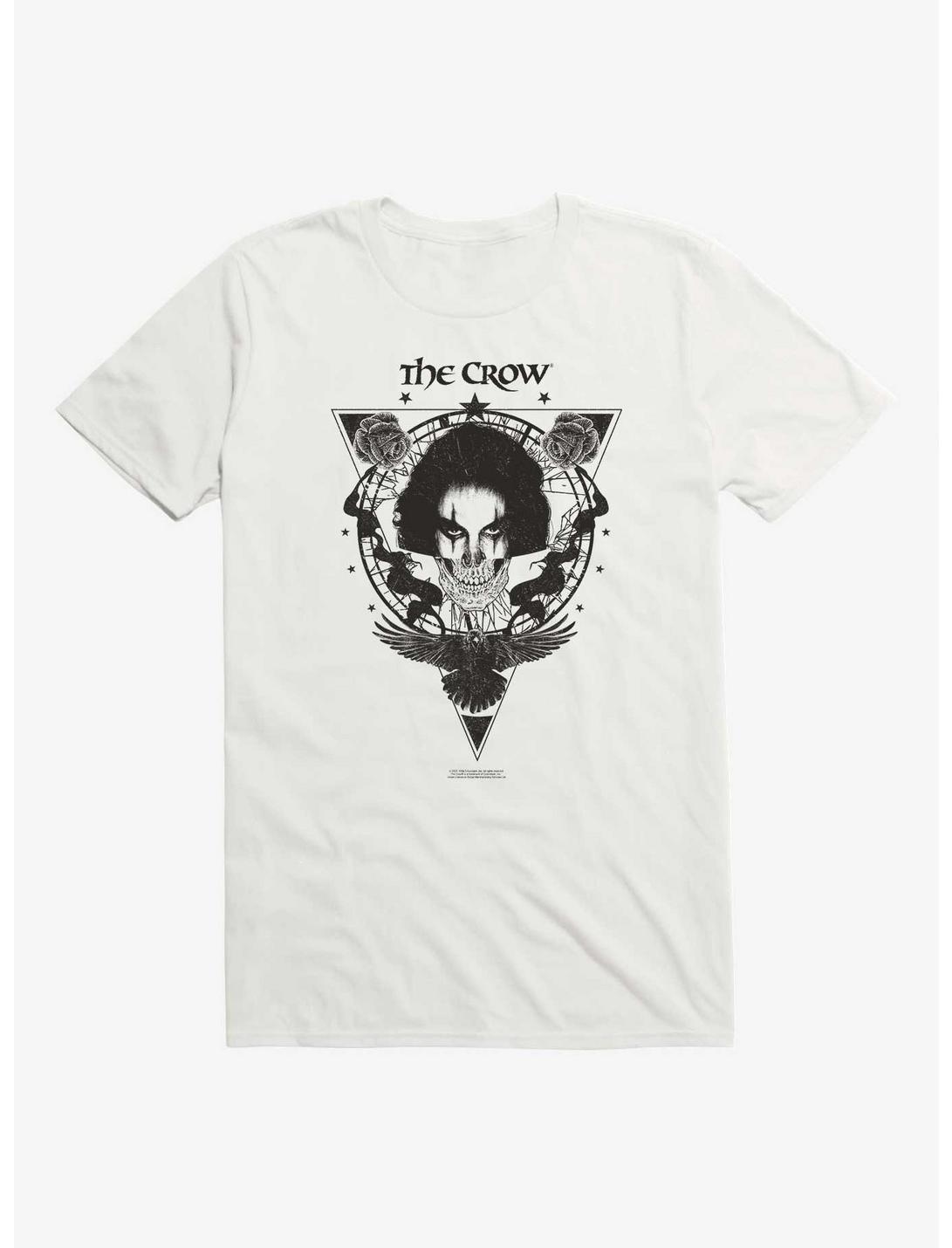 The Crow Half Skull T-Shirt, WHITE, hi-res