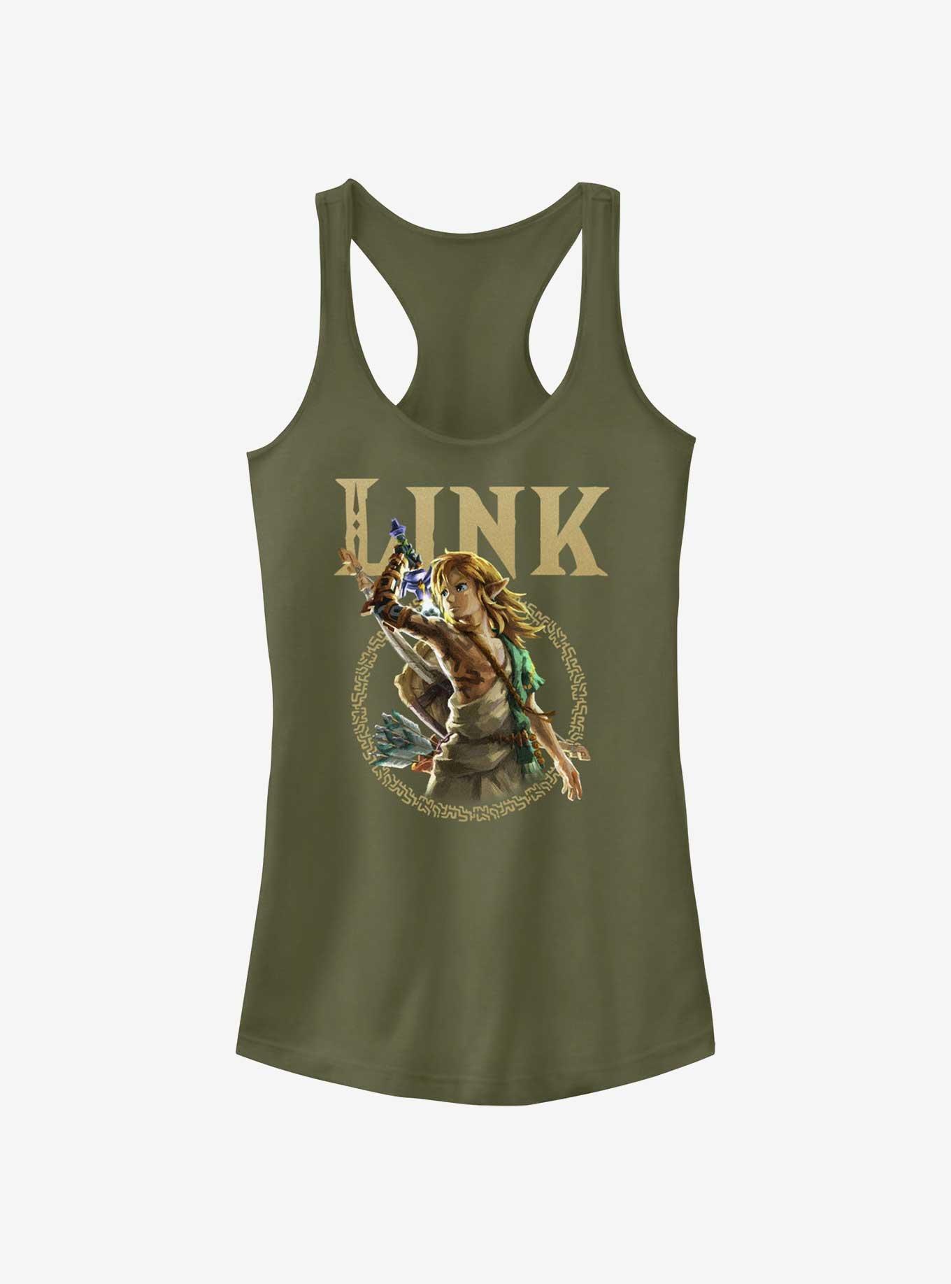 The Legend of Zelda: Tears of the Kingdom Link Badge Girls Tank, MIL GRN, hi-res