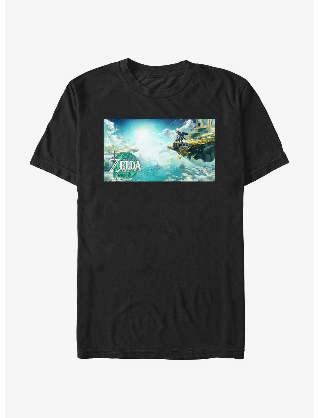 The Legend of Zelda: Tears of the Kingdom Scenic Poster T-Shirt, BLACK, hi-res