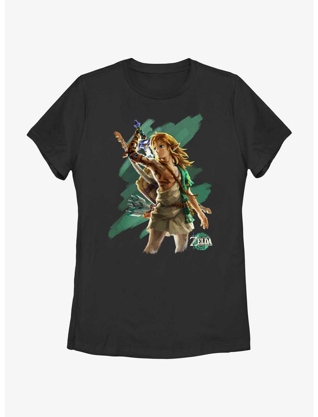 The Legend of Zelda: Tears of the Kingdom Hero Link Womens T-Shirt, BLACK, hi-res