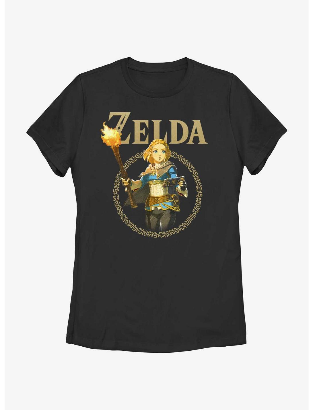 The Legend of Zelda: Tears of the Kingdom Zelda Badge Womens T-Shirt, BLACK, hi-res
