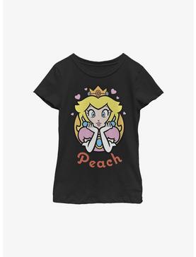 Nintendo Mario Princess Peach Hearts Youth Girls T-Shirt, , hi-res
