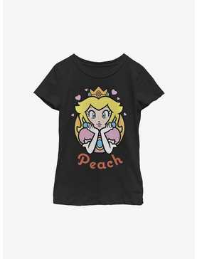 Nintendo Mario Princess Peach Hearts Youth Girls T-Shirt, , hi-res