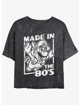 Plus Size Nintendo Mario Made In The 80's Mineral Wash Womens Crop T-Shirt, , hi-res