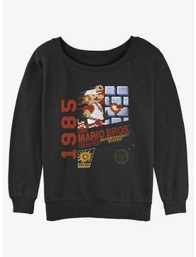 Nintendo Mario 1985 Vintage 8-Bit Bros Womens Slouchy Sweatshirt, , hi-res