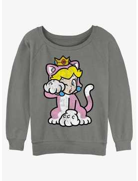 Nintendo Mario Cat Peach Womens Slouchy Sweatshirt, , hi-res