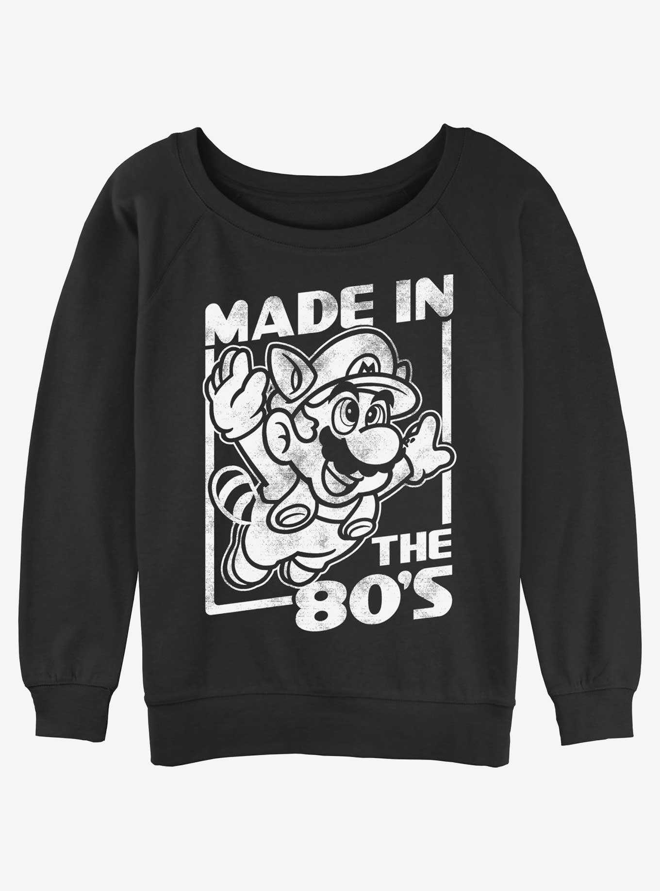 Nintendo Mario Made In The 80's Womens Slouchy Sweatshirt, , hi-res
